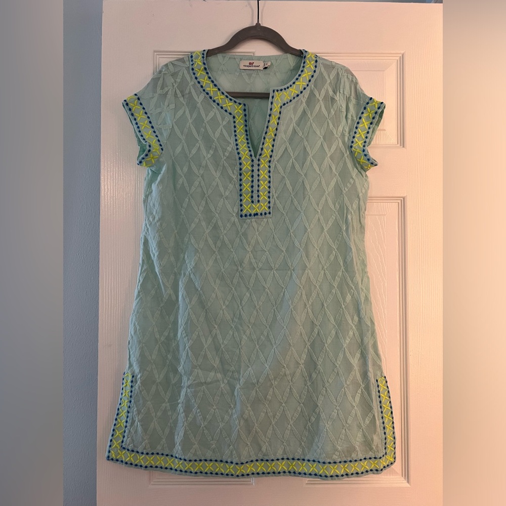 Vineyard Vines Light Blue and Yellow Swim Coverup